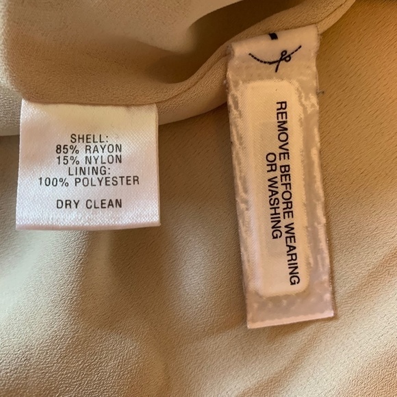 LOFT Ann Taylor Shiny Light Gold Ruffle Fit And Flare Pretty Dress Size 12(1067) - Picture 11 of 16